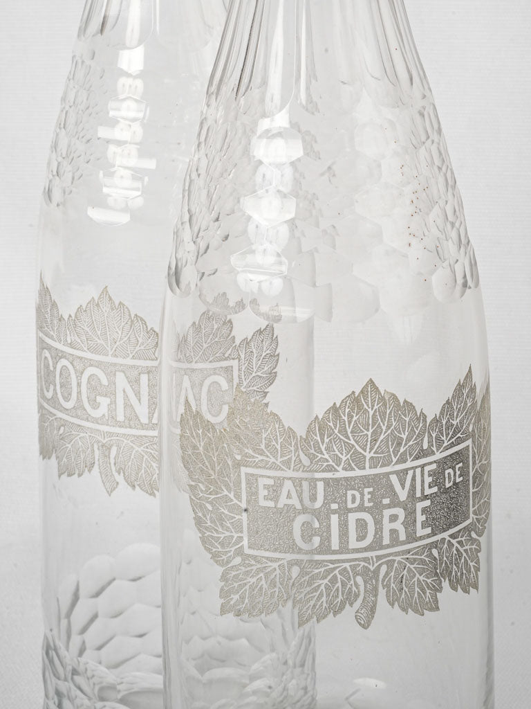 Festive crystal tableware with labels