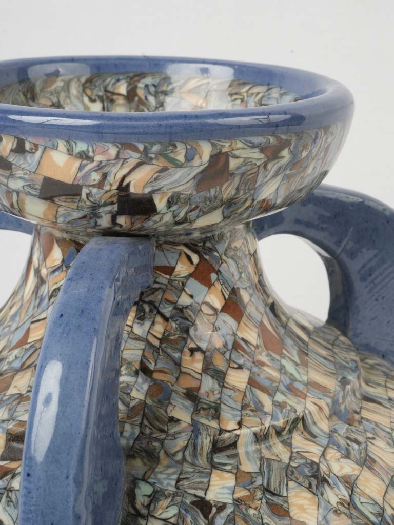 Soft blue glazed clay vase