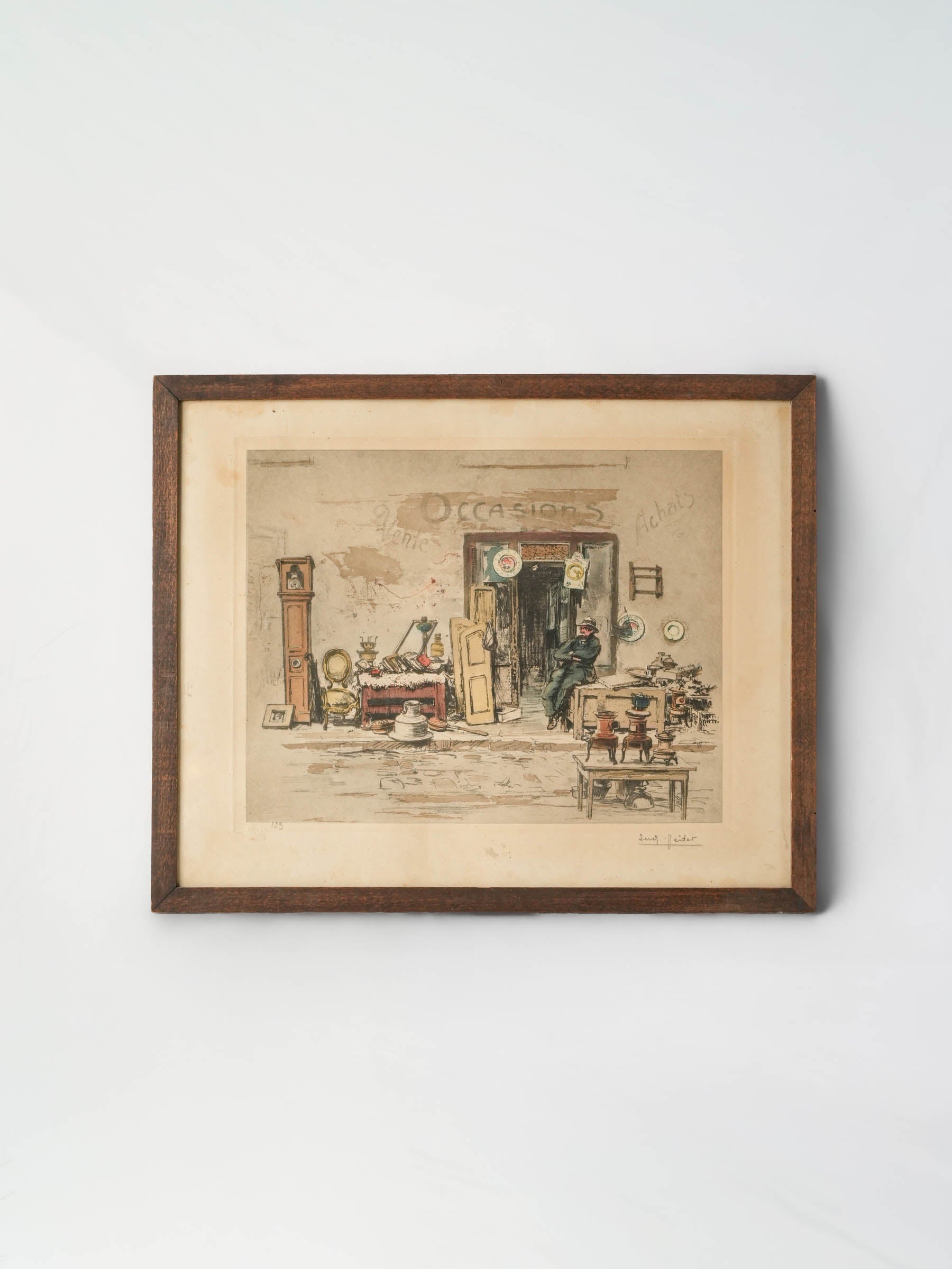 Whimsical vintage lithograph artwork