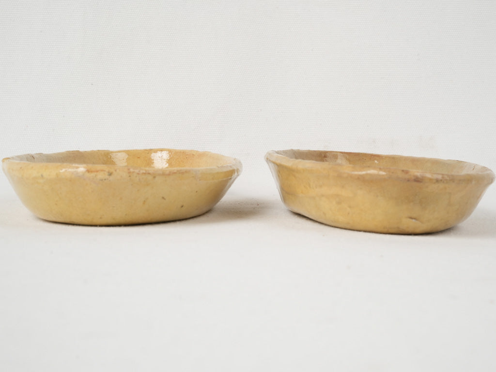 Antique, Durable, Oval Yellow Glazed Pottery