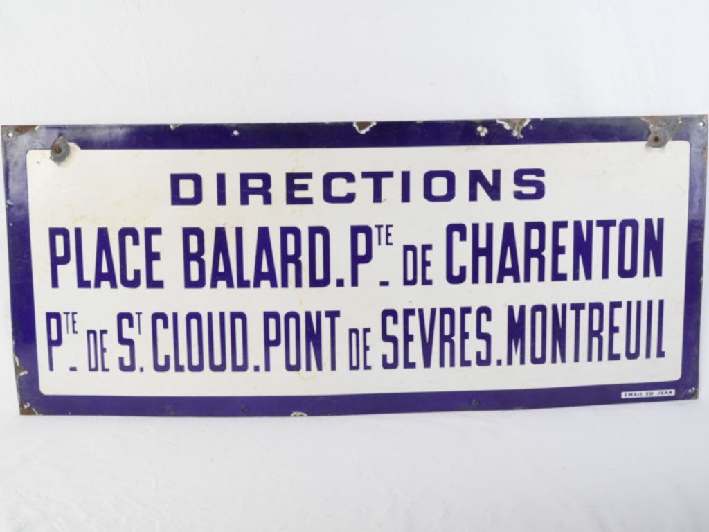 Antique 1930s Paris Metro signage