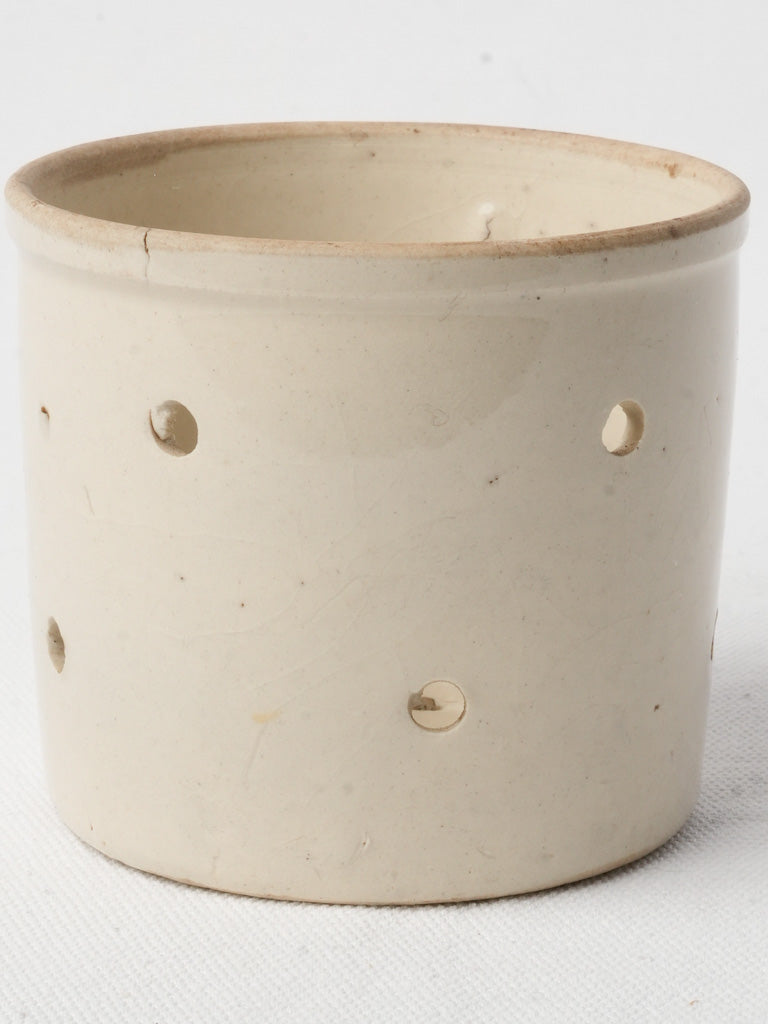 Glazed earthenware faisselle cheese mold