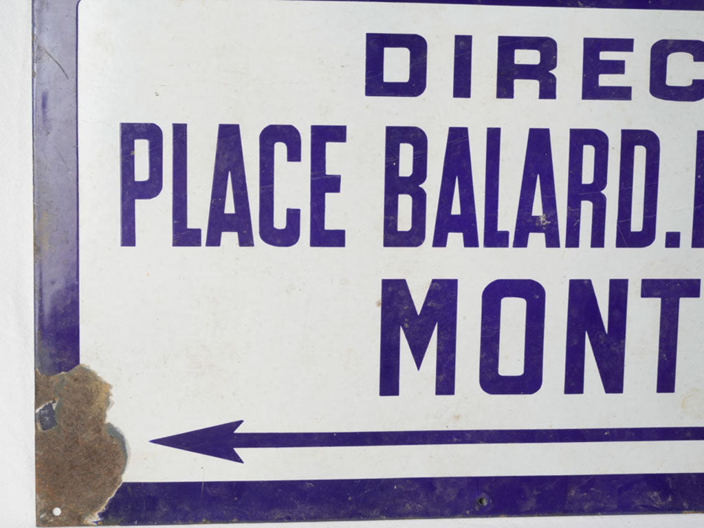 Classic blue and white signage