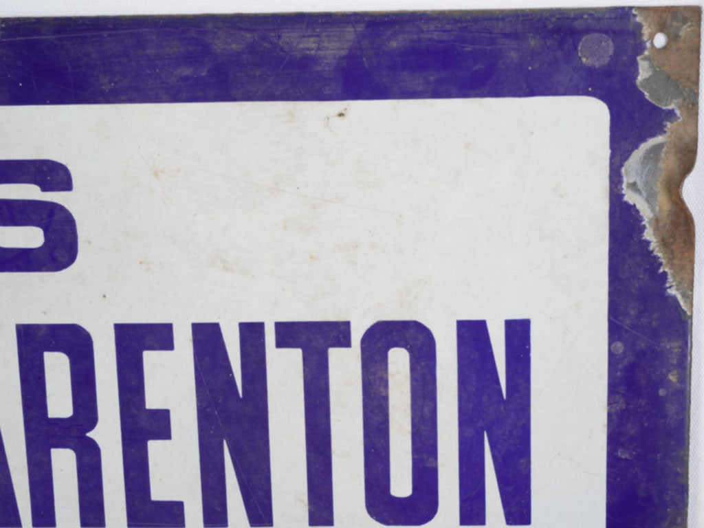 Antique French transportation sign