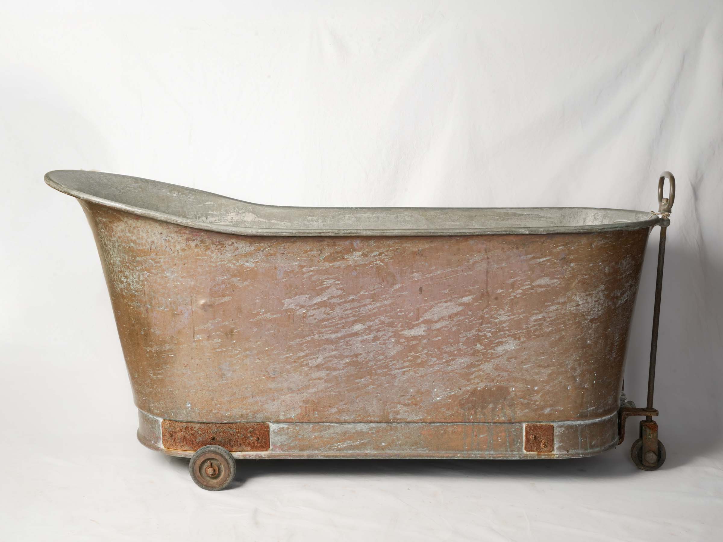 Historic wheeled copper centerpiece