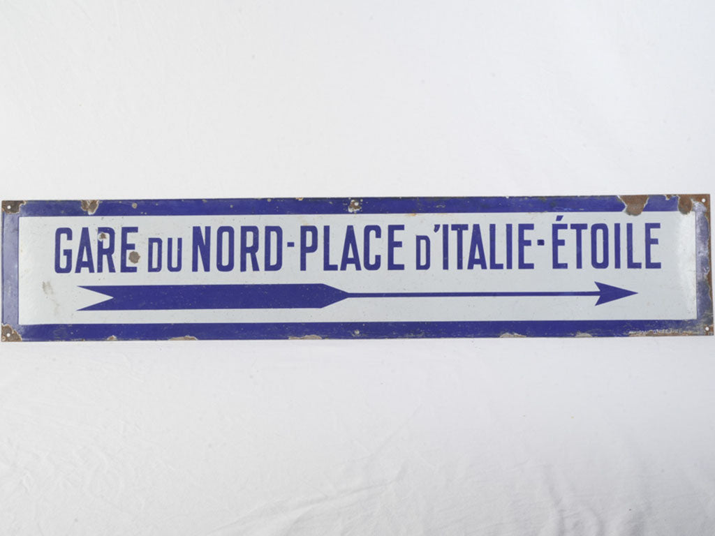 Authentic 1930s French transit sign
