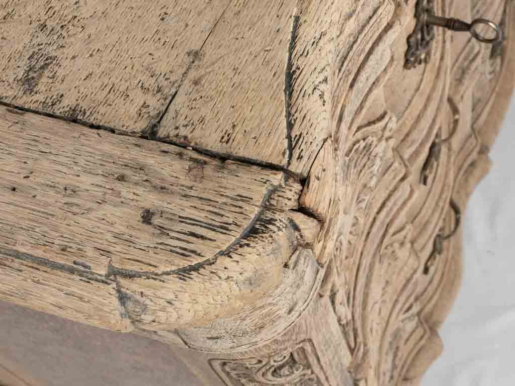 Louis XV 4 drawer commode -oak 12½" x 37¾" x 22½"