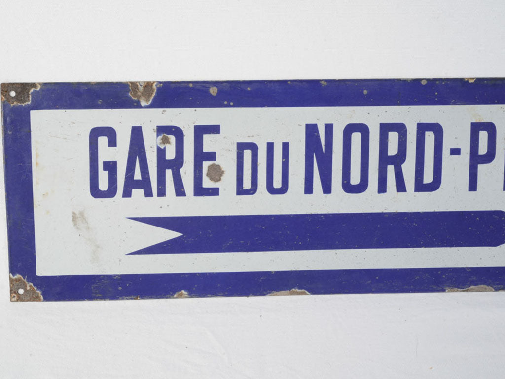 Industrial enamel steel direction sign