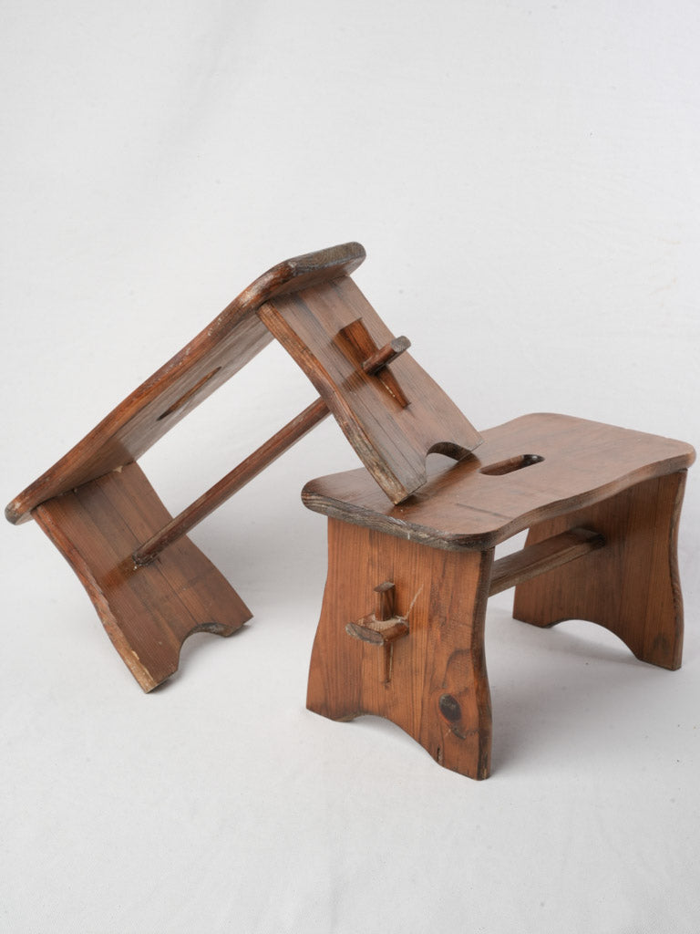 Antique French farmhouse stools