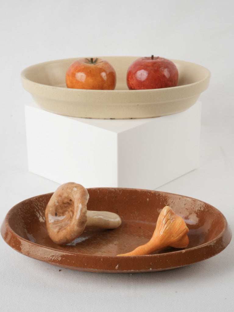 Aged antique oval gratin dishes