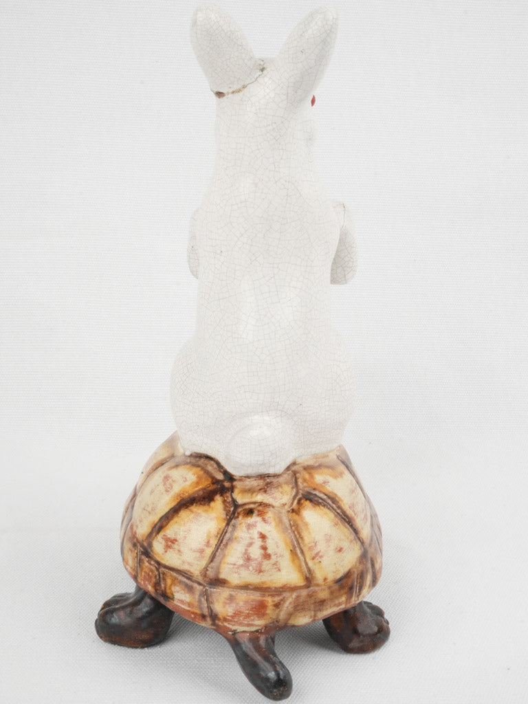 Rich brown tortoise and white rabbit