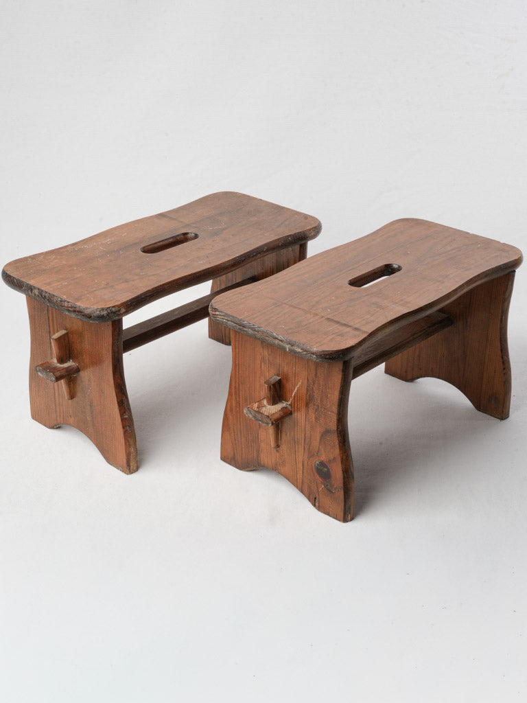 Petite rustic milking stools