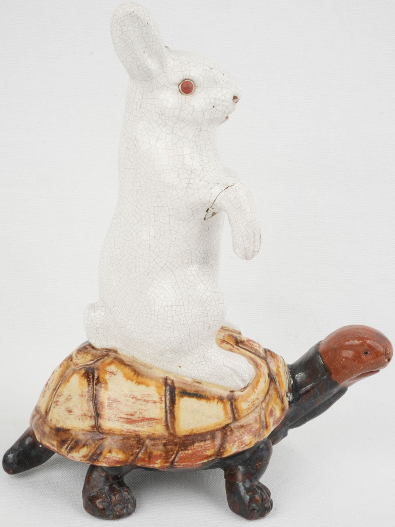 Ornamental, vintage tortoise pottery decoration