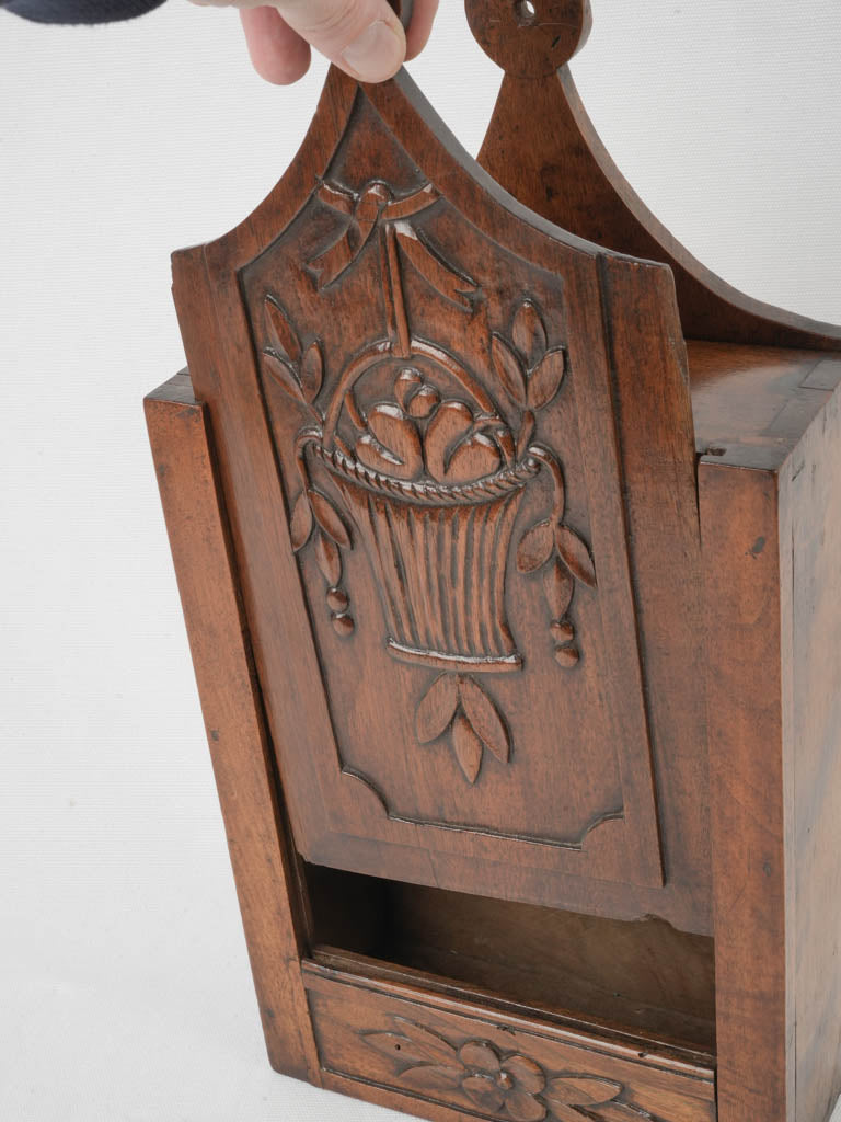 Vintage French wooden flour keeper