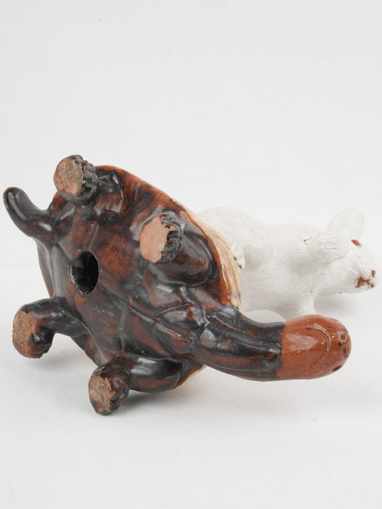 Distinctive, lighthearted faience animal sculpture
