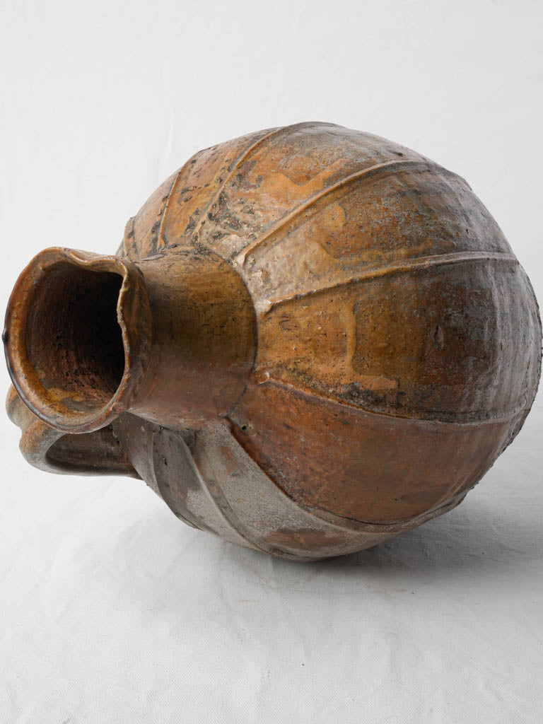 Unique textured antiqued oil pot