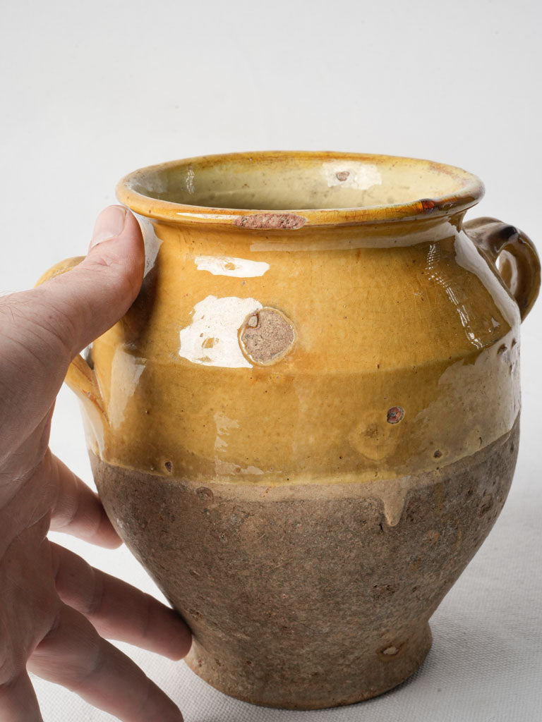 Vintage terracotta French confit pot