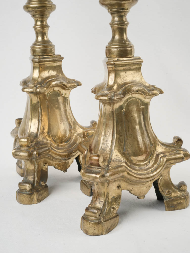 Elegant vintage gilt candlesticks set