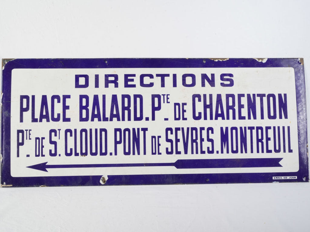 Historic porcelain enameled steel signage