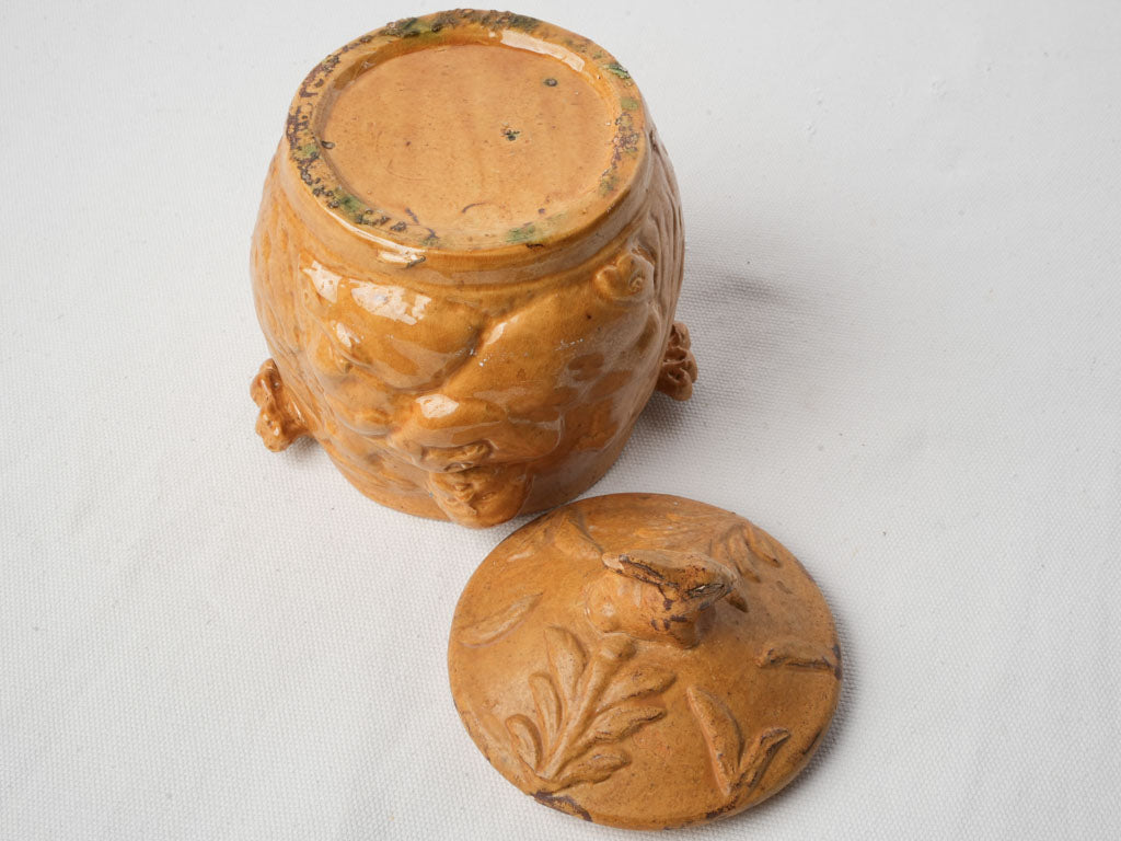 Unique timeworn French tobacco jar