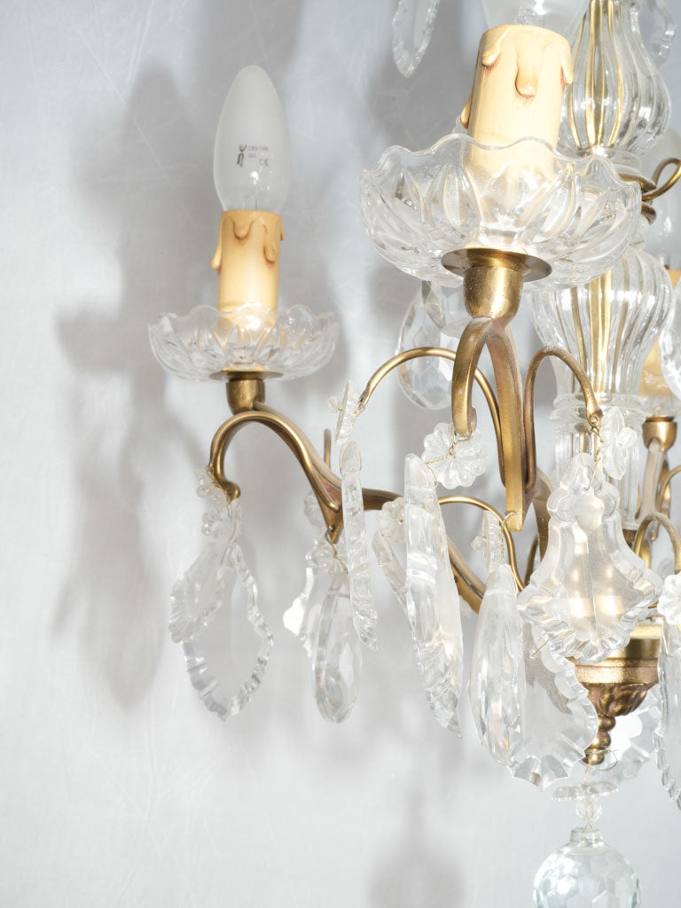 Decorative 20th-century brass chandelier
