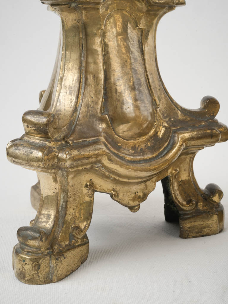 Stately patina gilt candle stands