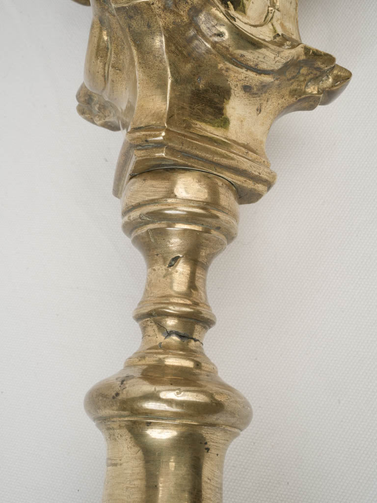 Warm patina bronze candle holders