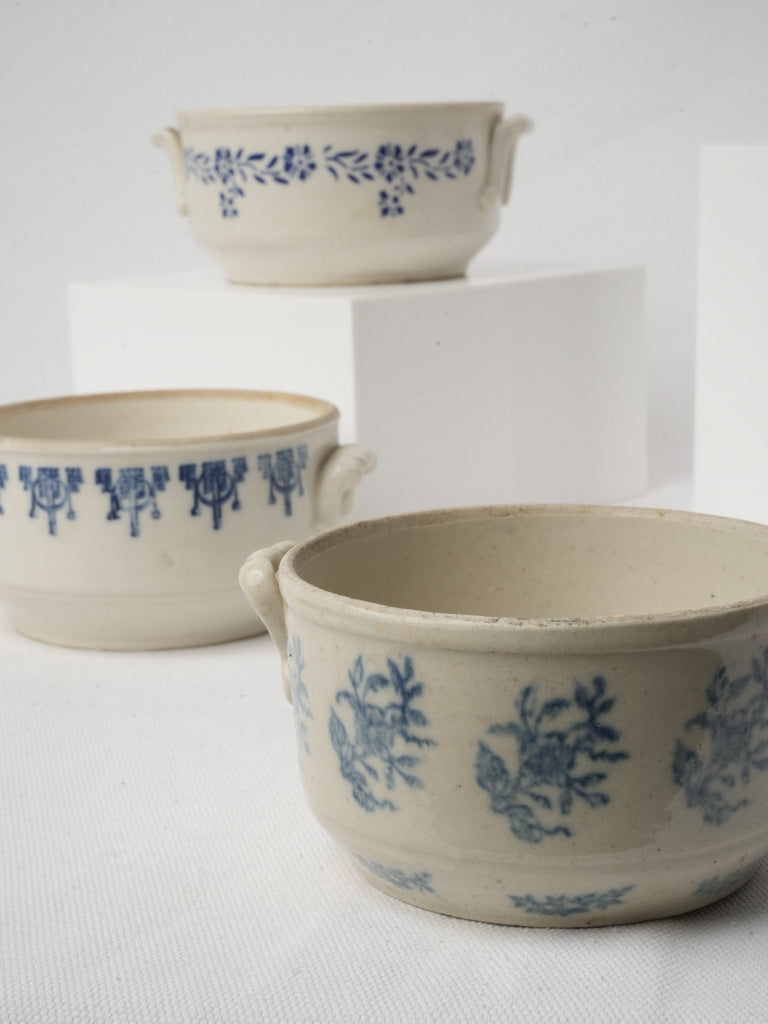 Rustic French village pottery bowls