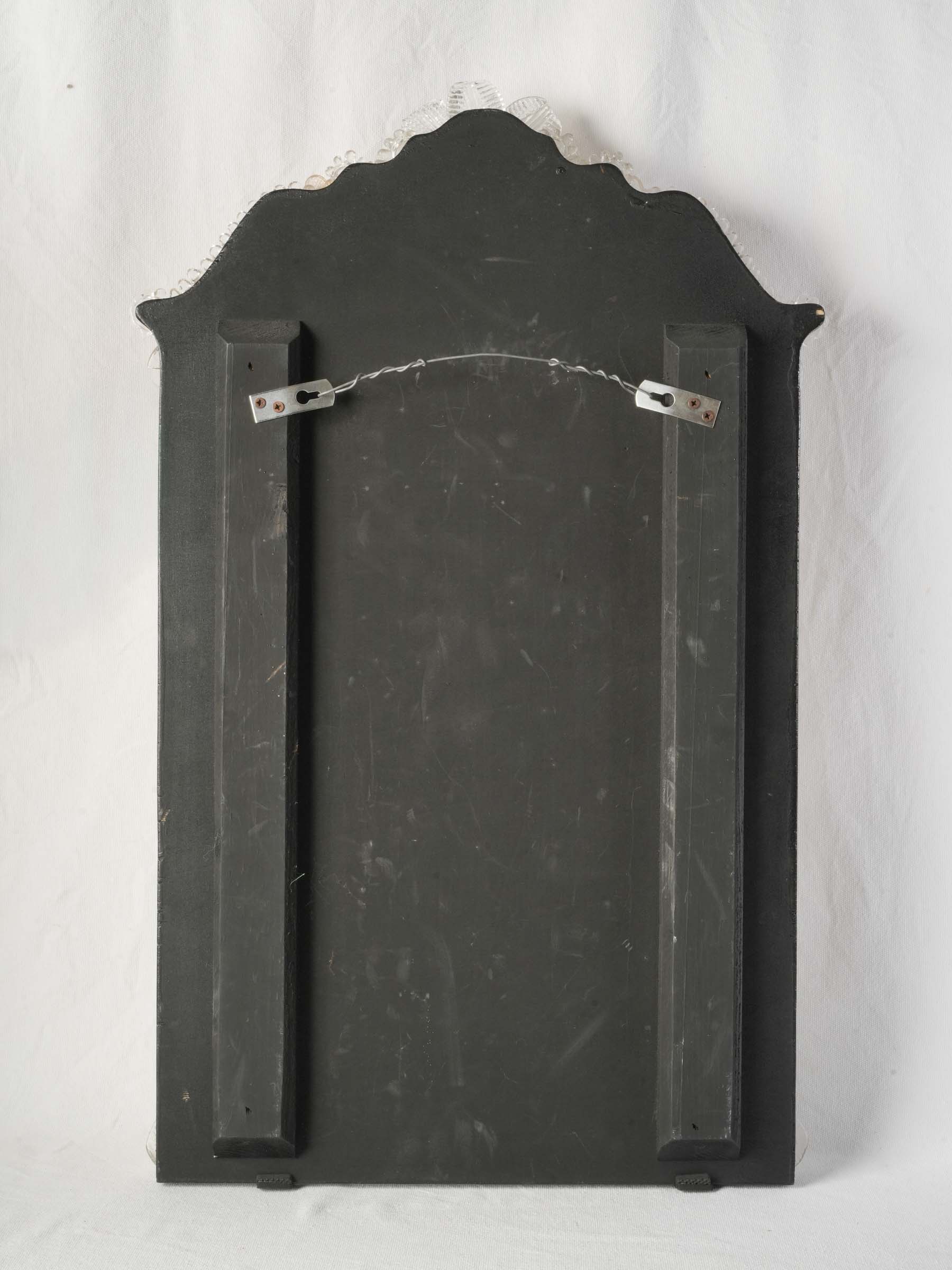 Refined Venetian Engraved Glass Mirror w/ Shaped Crest, 1950s - 32¼" x 20½"
