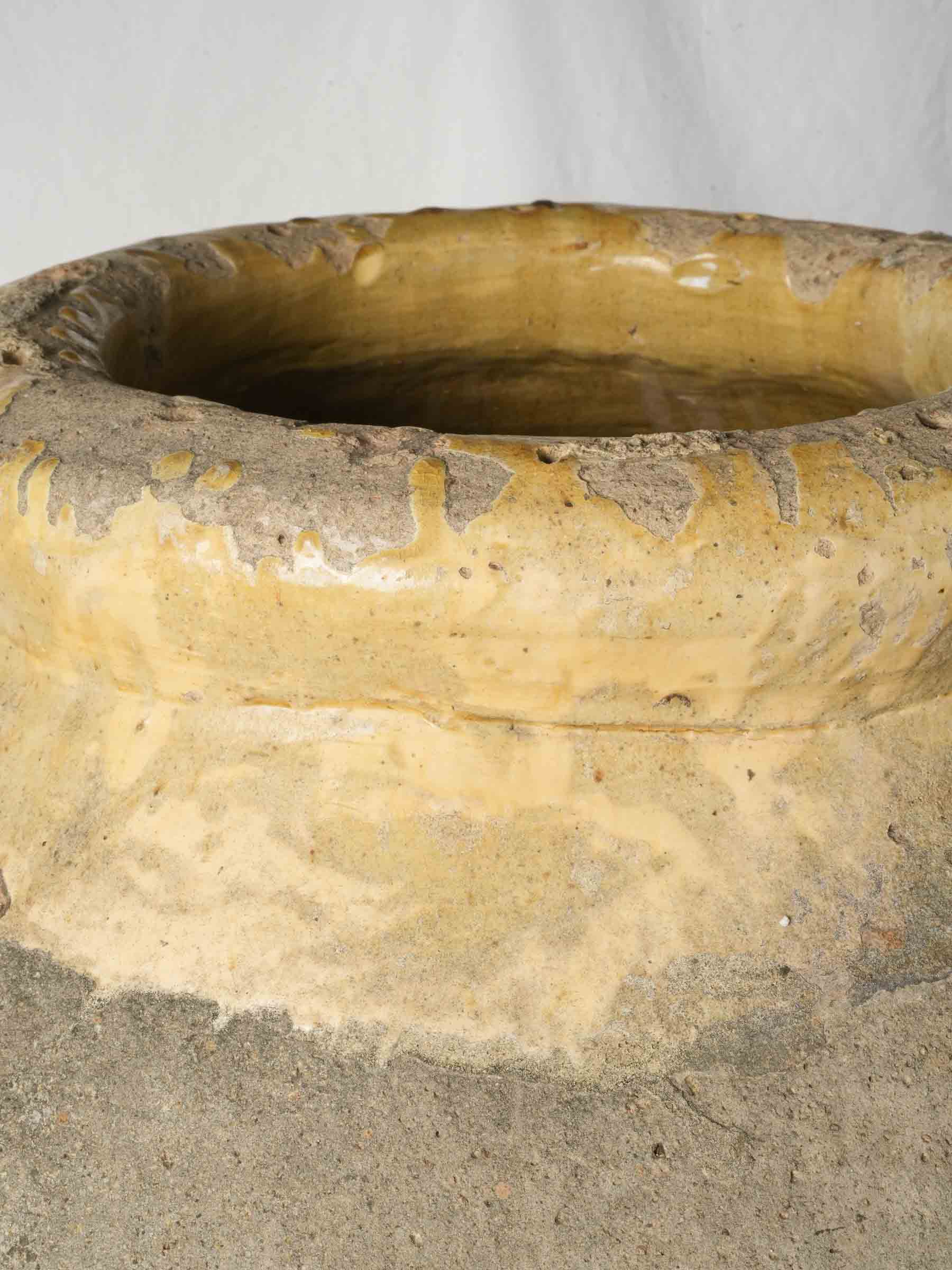 Historic rolled-rim terracotta pot