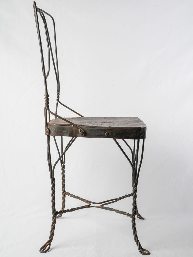 Patina-aged decorative accent chair