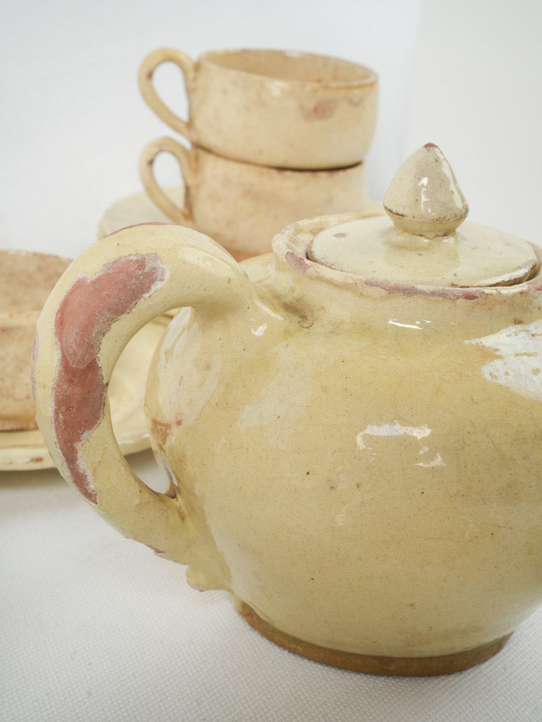 Adorable artisanal terracotta tea set
