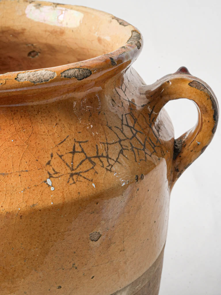 Patina-rich terracotta storage pot