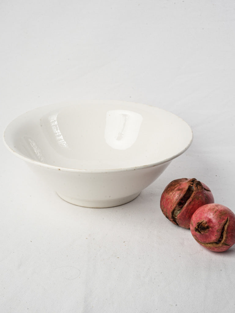Antique white glazed ceramic bowl