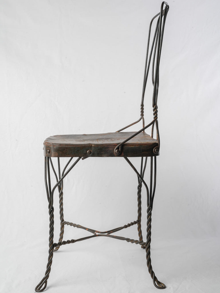 Hammered riveted seat chair