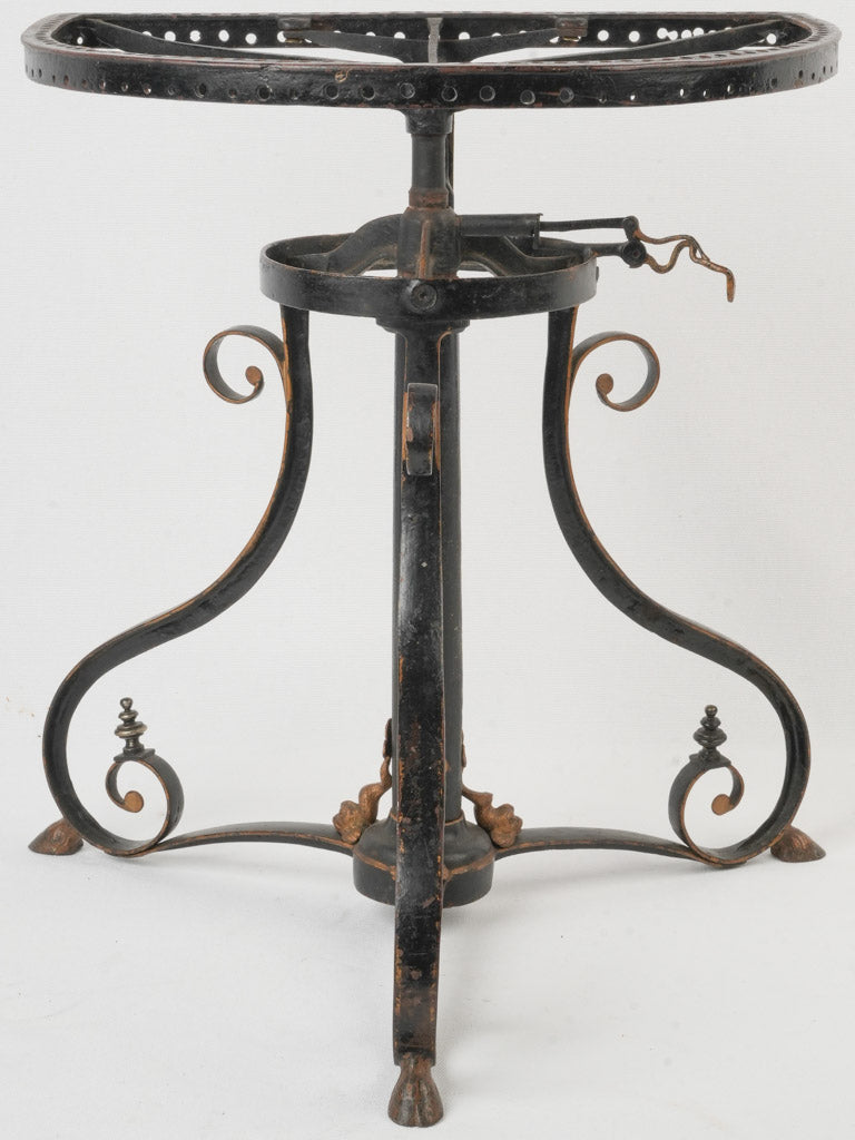 Antique black lacquered music stool