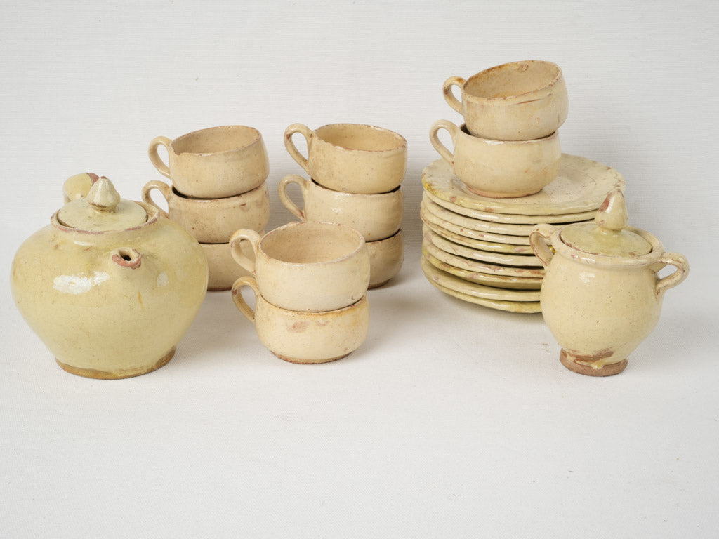 Age-old handmade terracotta tea set