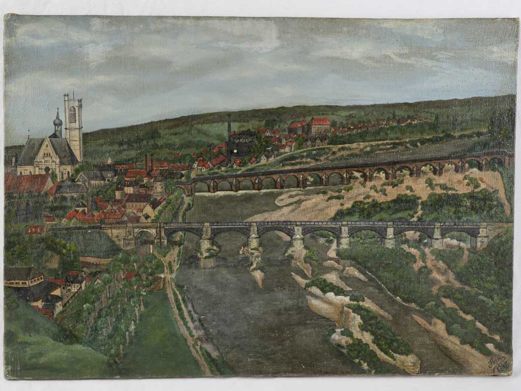 Earthy moody folk art canvas