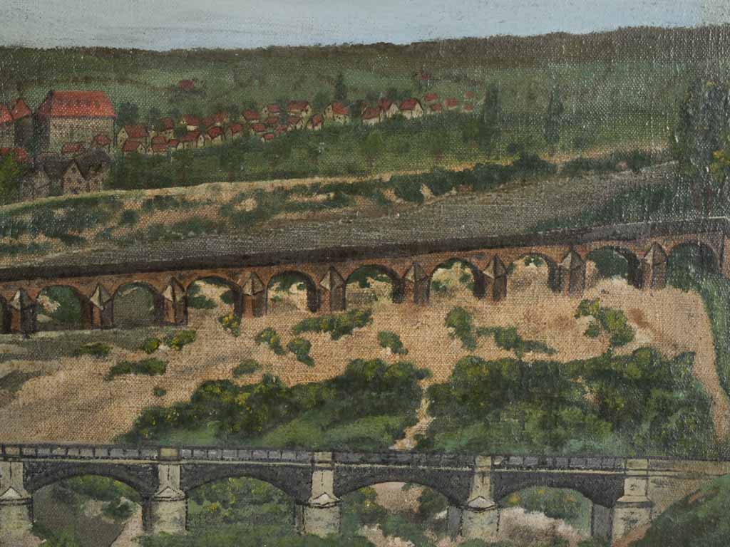 Aged brooding European cityscape artwork