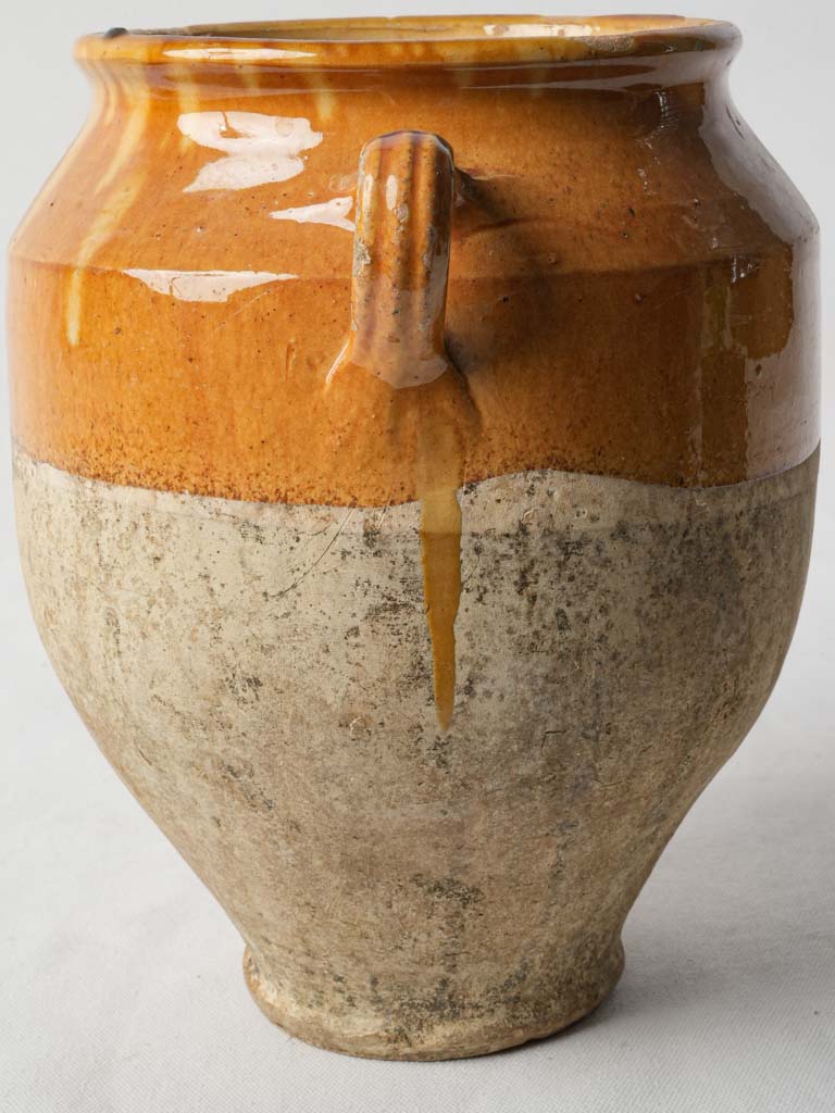 Antique glazed terracotta confit pot