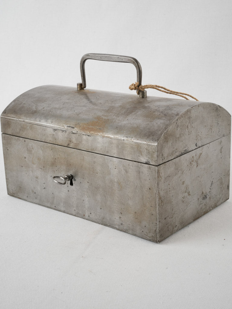 Aged antique small metal box