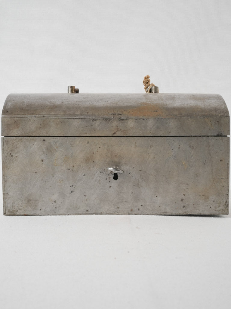 Rustic key-locked metal box