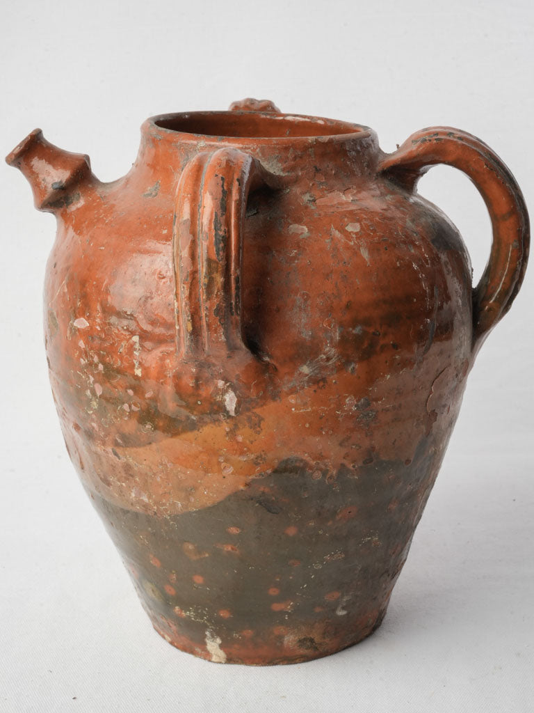 Historic triple-handled terracotta jar