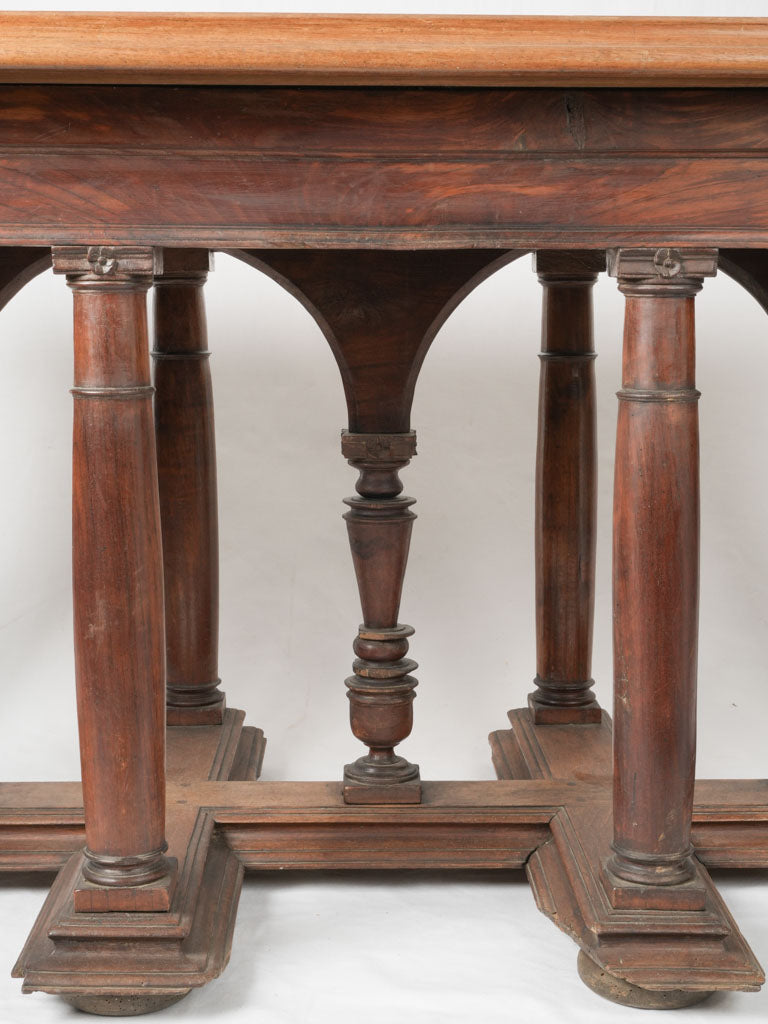 Elegant Carved French Walnut Table