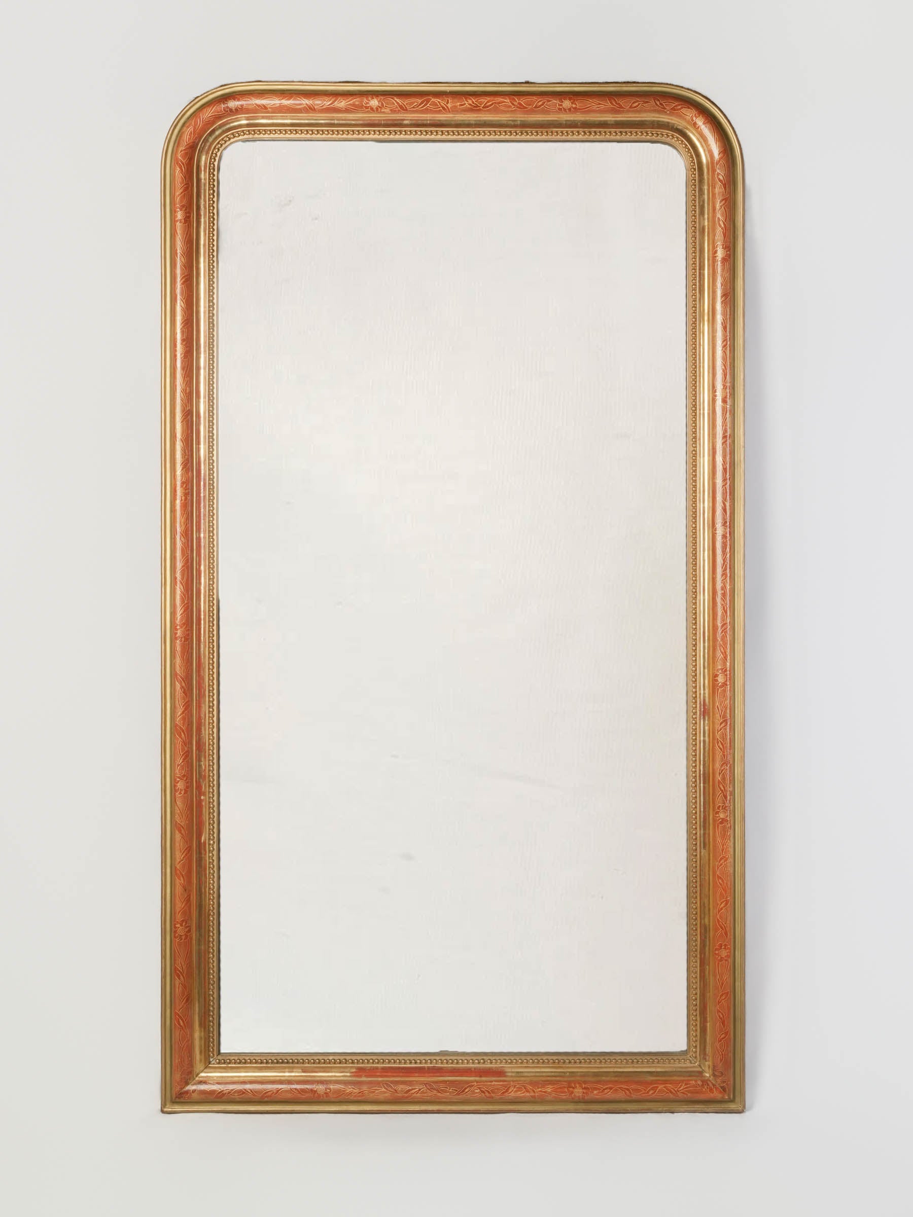 Commanding French Louis Philippe Mirror w/ Finely Engraved Frame, Late 19th Century - 70" x 39¾"