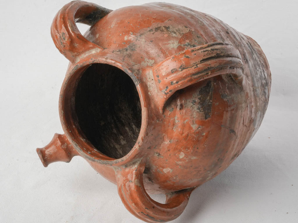 Sculptural patina ceramic water jug