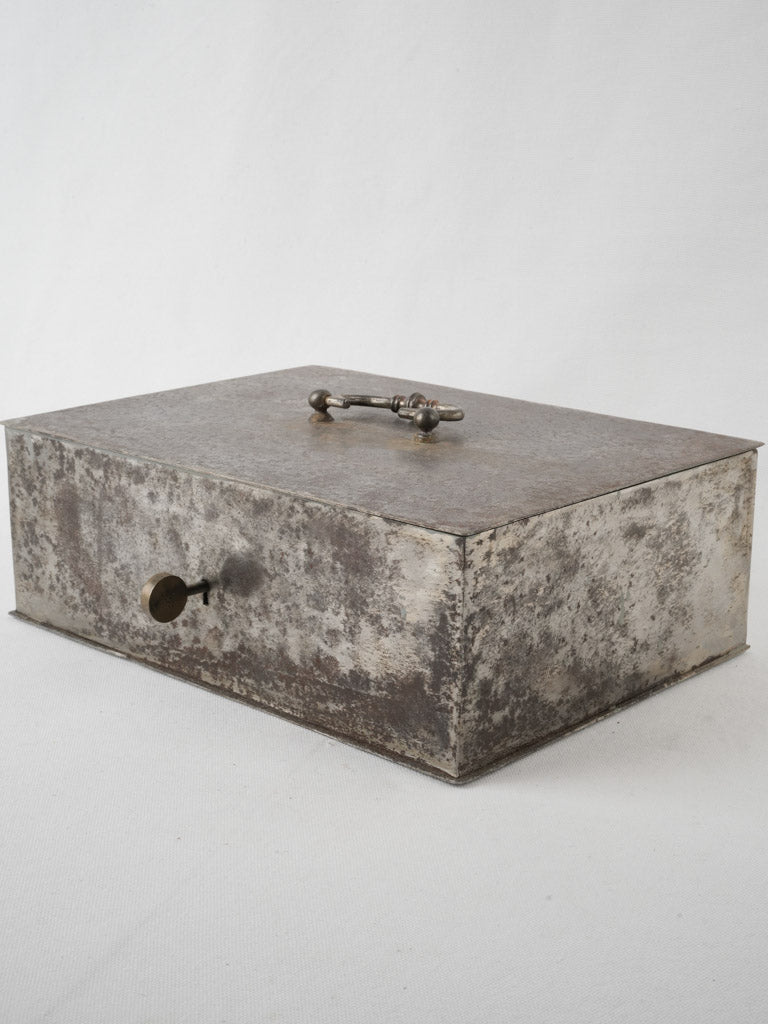 Distressed large metal storage box