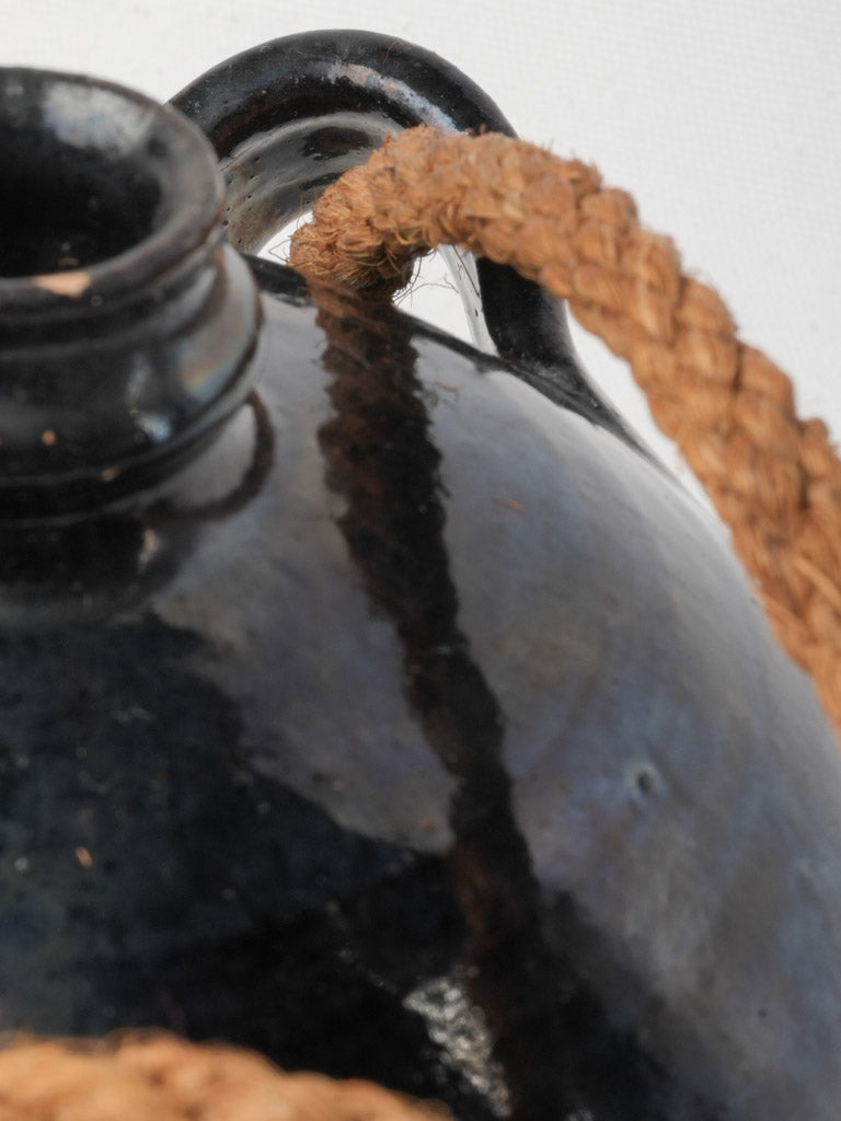 Antique pierced lug-handle flask