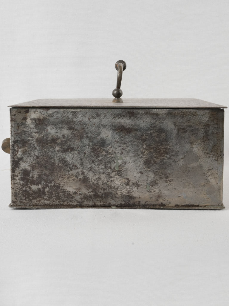 Rustic metal antique jewelry box