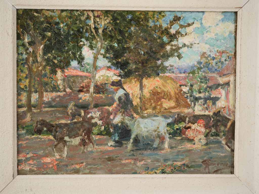 Historic French rural landscape painting